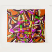 Farbige, verdrehte Ausschnitte rosa, eingekerbte K Wandteppich (Vorderseite (Horizontal))