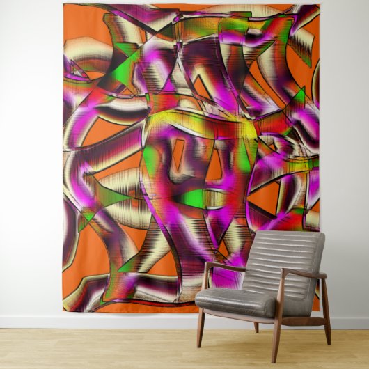 Farbige, verdrehte Ausschnitte rosa, eingekerbte K Wandteppich (Beispiel)