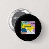 Farbige vereinfachte Ukraine-Karte Button (Vorne & Hinten)