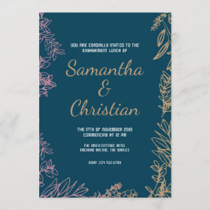 Farbige Verlobung Mittag-Party Einladung