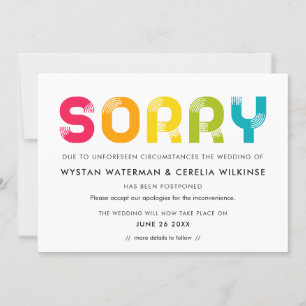 Farbige verschobene Hochzeitsankündigungskarte Einladung