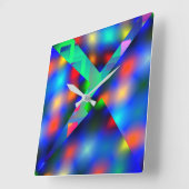 Farbige verschwommene Lichter, abstrakt umhüllt Quadratische Wanduhr (Winkel)
