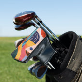 Farbige vertikale abstrakte Linienmuster Golf Headcover (In Situ)