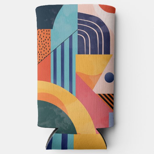 Farbige vertikale abstrakte Linienmuster Selters Dosenkühler (Vorderseite)