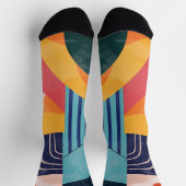 Farbige vertikale abstrakte Linienmuster Socken (Oben)