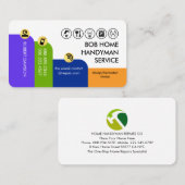 Farbige vertikale Handwerker-Tabs Visitenkarte (Vorne/Hinten)