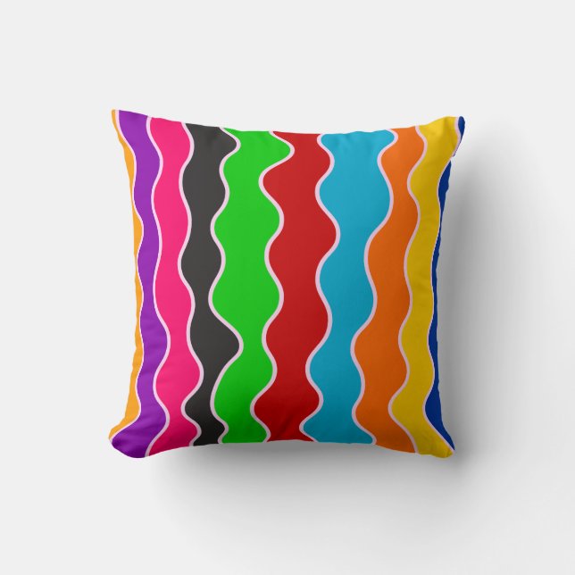 Farbige vertikale Linienführung Kissen (Vorderseite)