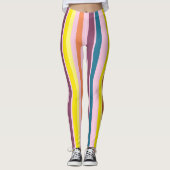 Farbige vertikale Streifen Leggings (Vorderseite)