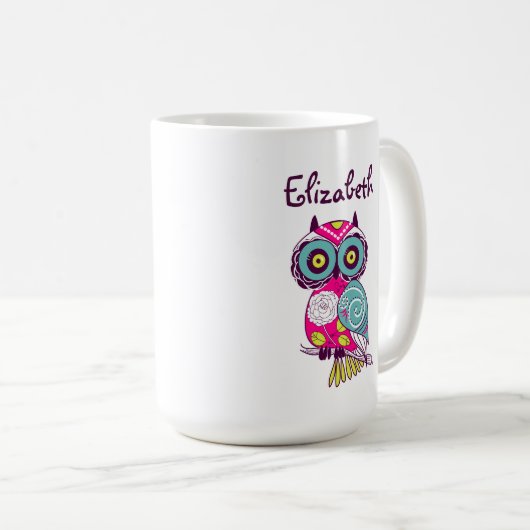 Farbige Verzierte Blütenschale Individuelle Name T Kaffeetasse (VorderseiteRechts)