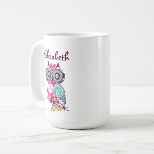 Farbige Verzierte Blütenschale Individuelle Name T Kaffeetasse (Vorderseite Links)