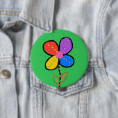 Farbige vierblättrige Kleeblatt-Blumen-Handzeichnu Button (Beispiel)