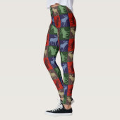 Farbige Vierquadrat-Elche-Muster Leggings (Links)