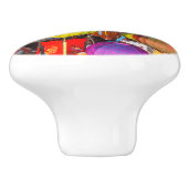 Farbige vietnamesische Laternen Keramikknauf (Seitenansicht)