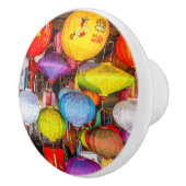 Farbige vietnamesische Laternen Keramikknauf (Rechts)