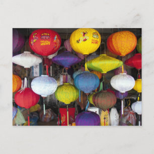 Farbige vietnamesische Laternen Postkarte
