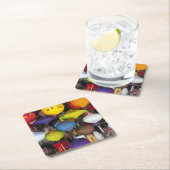 Farbige vietnamesische Laternen Rechteckiger Pappuntersetzer (Vor Ort)