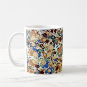 Farbige viktorianische Marmorpapier-Einband Kaffeetasse