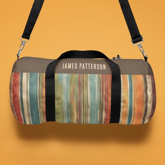 Farbige Vintag gestrichene Streifen Personalisiert Duffle Bag