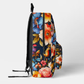 Farbige Vintage Abstrakte Blume Collage Bedruckter Rucksack (Links)
