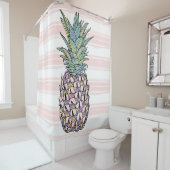 Farbige Vintage Ananas Duschvorhang (Beispiel)