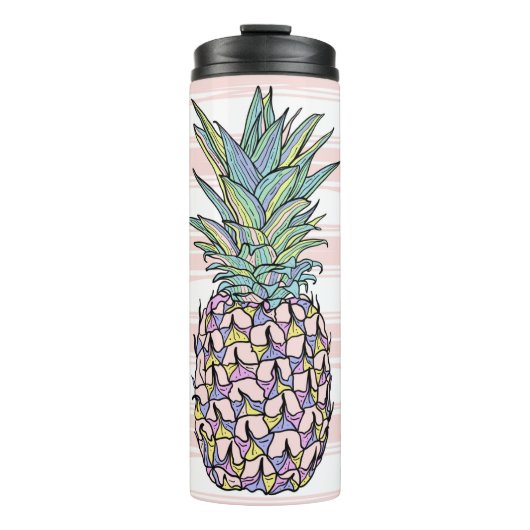 Farbige Vintage Ananas Thermosbecher (Vorderseite)