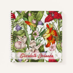 Farbige Vintage Blume Notizblock