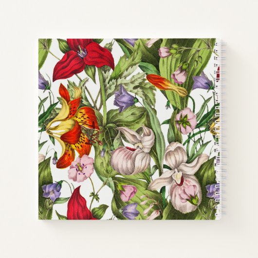 Farbige Vintage Blume Notizblock (Rückseite)