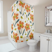 Farbige, Vintage Blumenmuster. Duschvorhang (Beispiel)