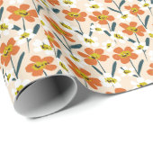 Farbige, Vintage Blumenmuster. Geschenkpapier (Rolleneckpunkt)