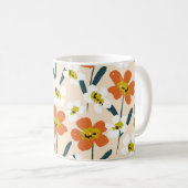 Farbige, Vintage Blumenmuster. Kaffeetasse (VorderseiteRechts)