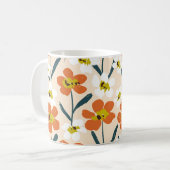 Farbige, Vintage Blumenmuster. Kaffeetasse (Vorderseite Links)