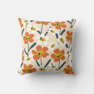 Farbige, Vintage Blumenmuster. Kissen