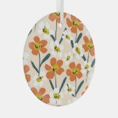 Farbige, Vintage Blumenmuster. Ornament Aus Glas (Vorderseite Rechts)