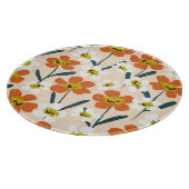 Farbige, Vintage Blumenmuster. Schneidebrett (Ecke)