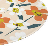 Farbige, Vintage Blumenmuster. Schneidebrett (Ecke)