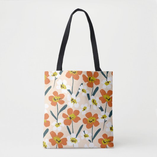 Farbige, Vintage Blumenmuster. Tasche (Vorderseite)