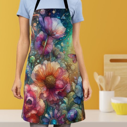 Farbige Vintage botanische Blume Schürze