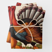 Farbige Vintage Erntedank Ernte und Türkei Geschenkpapier Set (Beispiel)