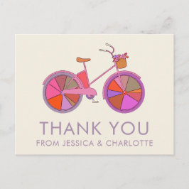 Farbige Vintage-Fahrrad-Illustration personalisier Postkarte