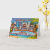 Farbige Vintage Florida Grüße Karte (Gelbe Blume)