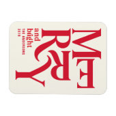 Farbige Vintage Fröhliche Ankündigung Magnet (Horizontal)