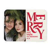 Farbige Vintage Fröhliche Ankündigung Magnet (Horizontal)