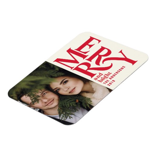 Farbige Vintage Fröhliche Ankündigung Magnet (Linke Seite)