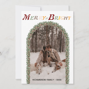 Farbige Vintage-Fröhliche und helle Arch-Foto Feiertagskarte