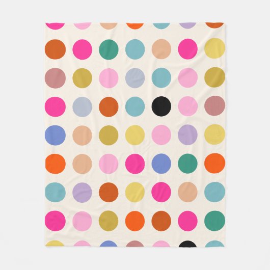Farbige Vintage geometrische Punkte Fleecedecke (Vorderseite)