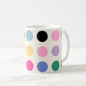 Farbige Vintage geometrische Punkte Kaffeetasse (VorderseiteRechts)