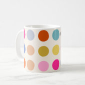 Farbige Vintage geometrische Punkte Kaffeetasse (Vorderseite Links)