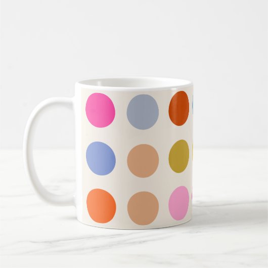 Farbige Vintage geometrische Punkte Kaffeetasse (Links)