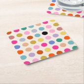 Farbige Vintage geometrische Punkte Rechteckiger Pappuntersetzer (angewinkelt)