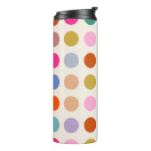 Farbige Vintage geometrische Punkte Thermosbecher (Nach links gedreht)